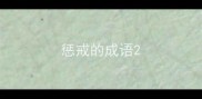惩戒的成语