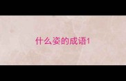 什么姿的成语