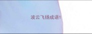 波云飞扬成语
