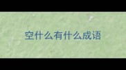 空什么有什么成语