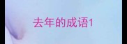 去年的成语