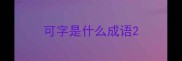可字是什么成语