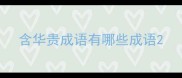 含华贵成语有哪些成语