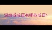 深组成成语有哪些成语
