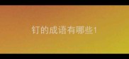 钉的成语有哪些
