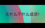无什么不什么成语
