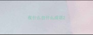 夜什么自什么成语