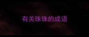 有关珠珠的成语