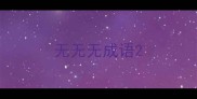 无无无成语