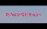 晚的成语有哪些成语