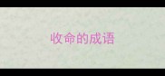 收命的成语