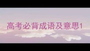 高考必背成语及意思