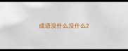 成语没什么没什么