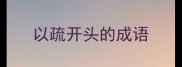 以疏开头的成语