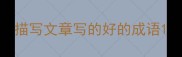 描写文章写的好的成语