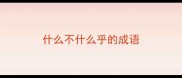 什么不什么乎的成语