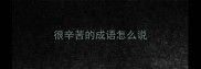 很辛苦的成语怎么说