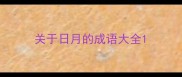 关于日月的成语大全