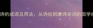 30个诗的成语及用法从诗经到唐诗宋词的国学经典