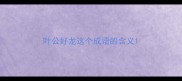 叶公好龙这个成语的含义