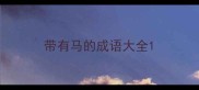 带有马的成语大全
