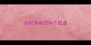 孙权劝学的两个成语