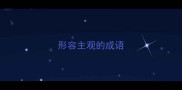 形容主观的成语