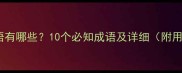 箫乞的成语有哪些10个必知成语及详细附用法示例