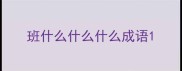 班什么什么什么成语