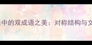 四字成语中的双成语之美对称结构与文化意蕴