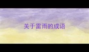 关于雷雨的成语