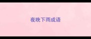 夜晚下雨成语
