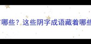 阴字开头的成语有哪些这些阴字成语藏着哪些不为人知的智慧