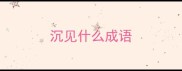 沉见什么成语