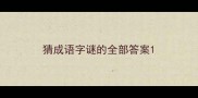 猜成语字谜的全部答案