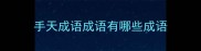 手天成语成语有哪些成语