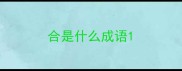 合是什么成语
