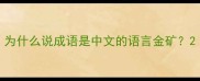 为什么说成语是中文的语言金矿