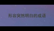 形容突然明白的成语