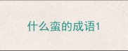 什么蛮的成语