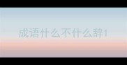 成语什么不什么辞