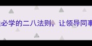 面二生辉职场沟通必学的二八法则让领导同事都抢着给你机会