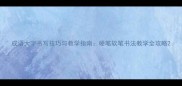 成语大字书写技巧与教学指南硬笔软笔书法教学全攻略