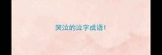 哭泣的泣字成语
