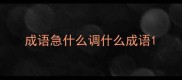 成语急什么调什么成语