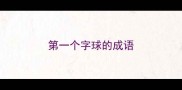 第一个字球的成语