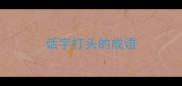 话字打头的成语