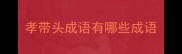 孝带头成语有哪些成语