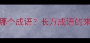 长万成语长万是哪个成语长万成语的来源和用法全攻略