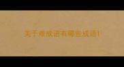 关于难成语有哪些成语